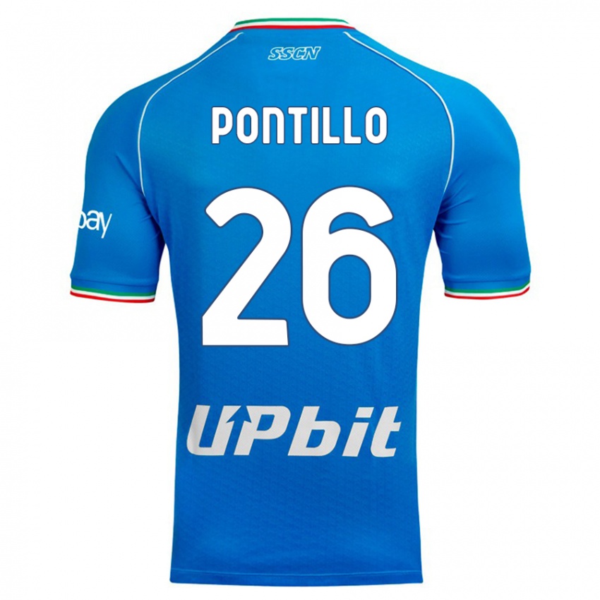 Hombre Camiseta Pasquale Pontillo #26 Cielo Azul 1ª Equipación 2023/24 La Camisa Chile
