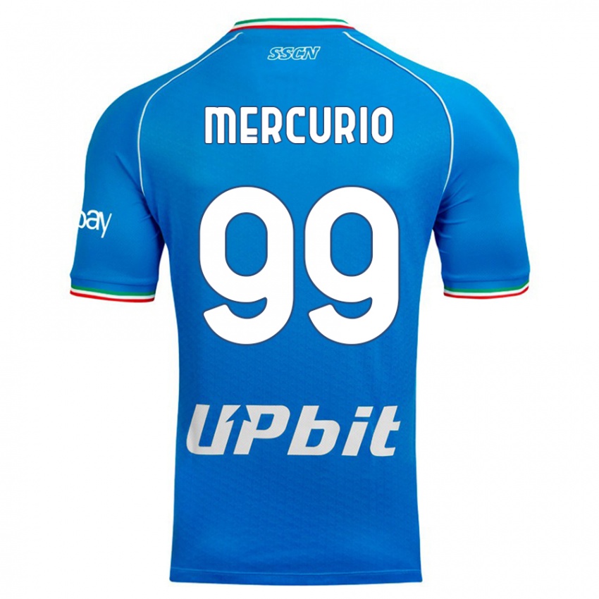 Hombre Camiseta Giovanni Mercurio #99 Cielo Azul 1ª Equipación 2023/24 La Camisa Chile