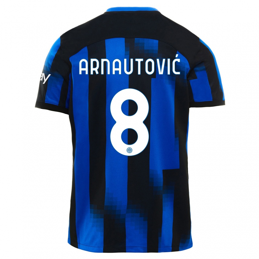 Hombre Camiseta Marko Arnautovic #8 Azul Negro 1ª Equipación 2023/24 La Camisa Chile