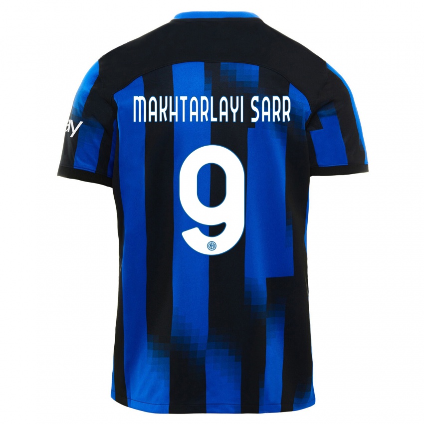 Hombre Camiseta Amadou Makhtarlayi Sarr #9 Azul Negro 1ª Equipación 2023/24 La Camisa Chile