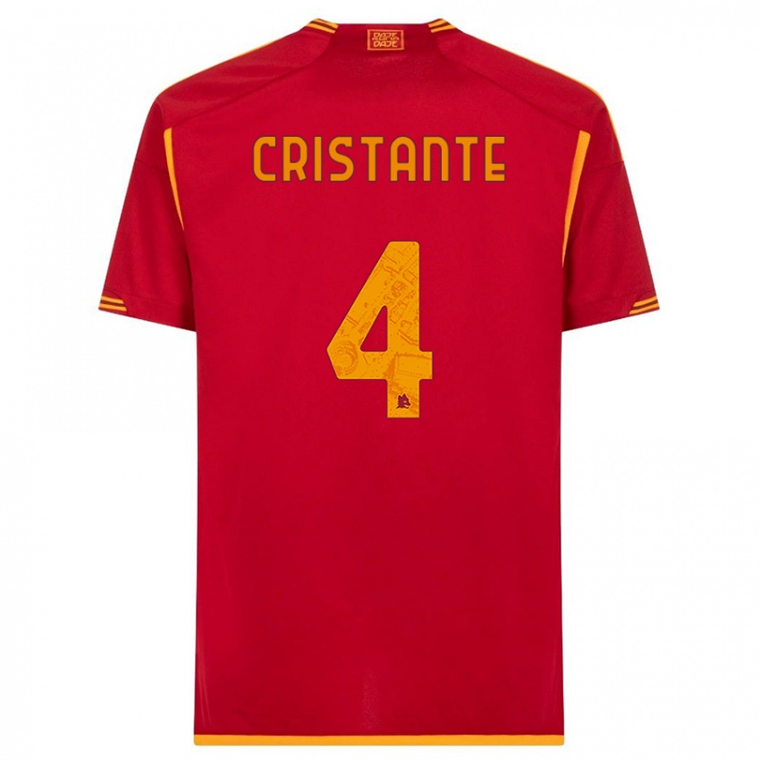 Hombre Camiseta Bryan Cristante #4 Rojo 1ª Equipación 2023/24 La Camisa Chile