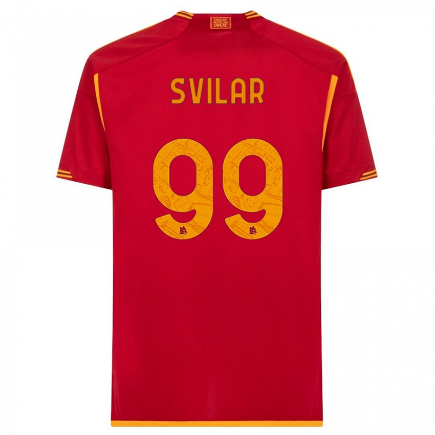 Hombre Camiseta Mile Svilar #99 Rojo 1ª Equipación 2023/24 La Camisa Chile