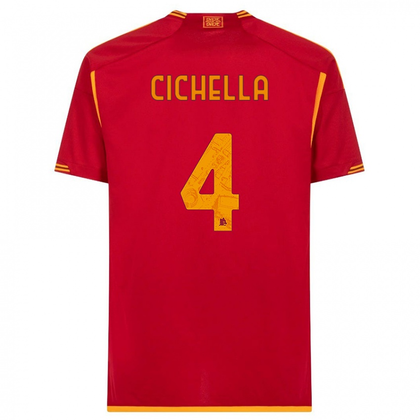 Hombre Camiseta Matteo Cichella #4 Rojo 1ª Equipación 2023/24 La Camisa Chile