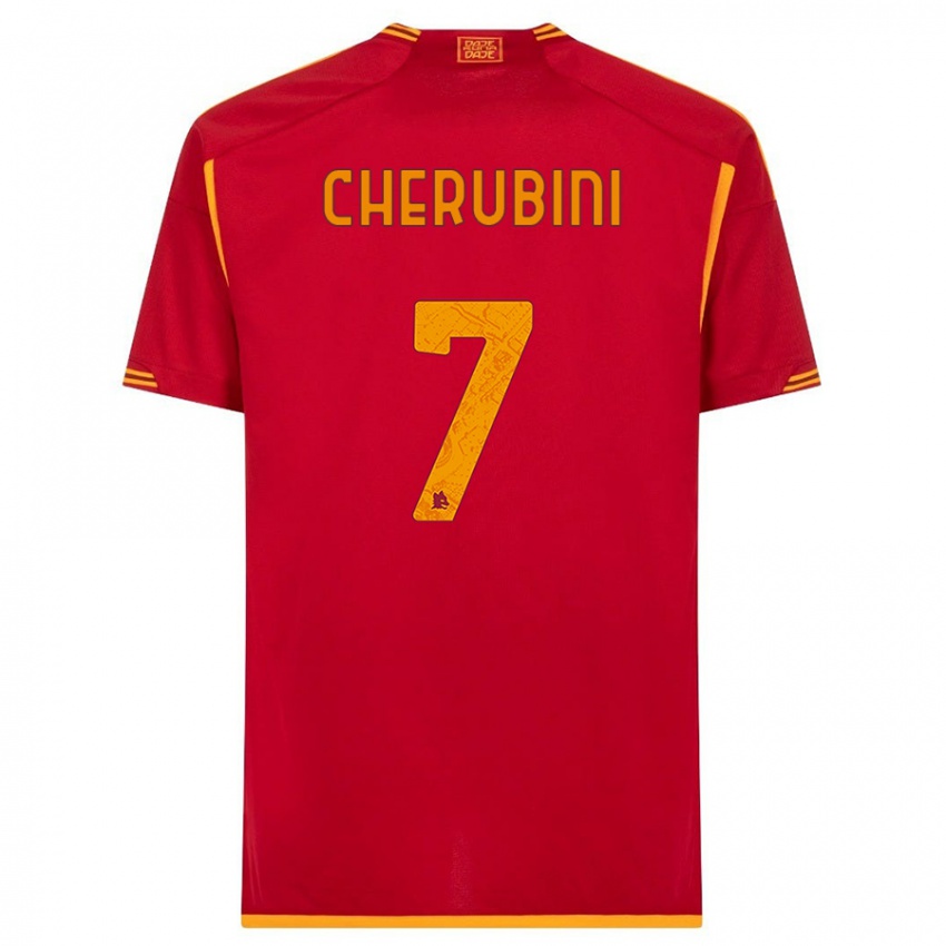 Hombre Camiseta Luigi Cherubini #7 Rojo 1ª Equipación 2023/24 La Camisa Chile