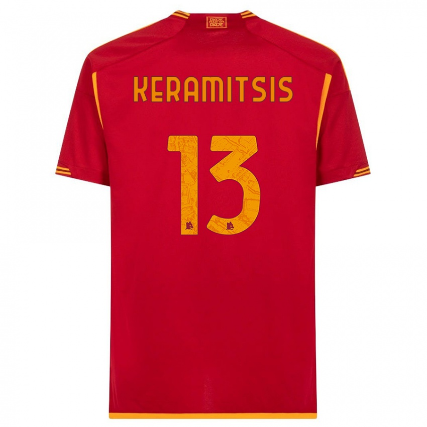 Hombre Camiseta Dimitrios Keramitsis #13 Rojo 1ª Equipación 2023/24 La Camisa Chile