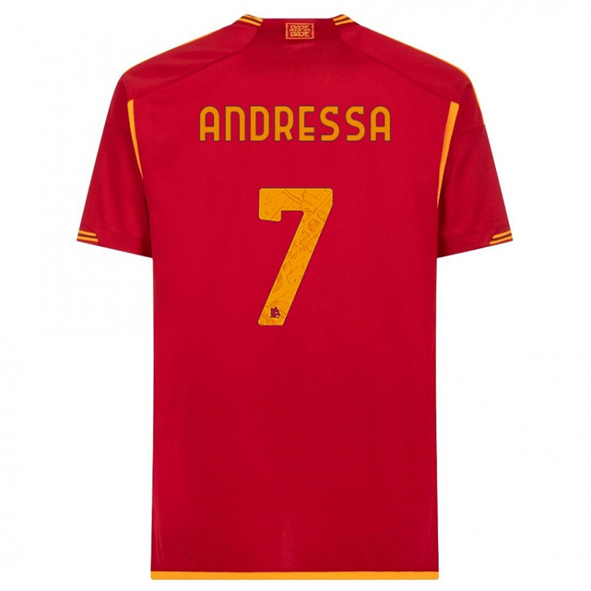 Hombre Camiseta Andressa #7 Rojo 1ª Equipación 2023/24 La Camisa Chile