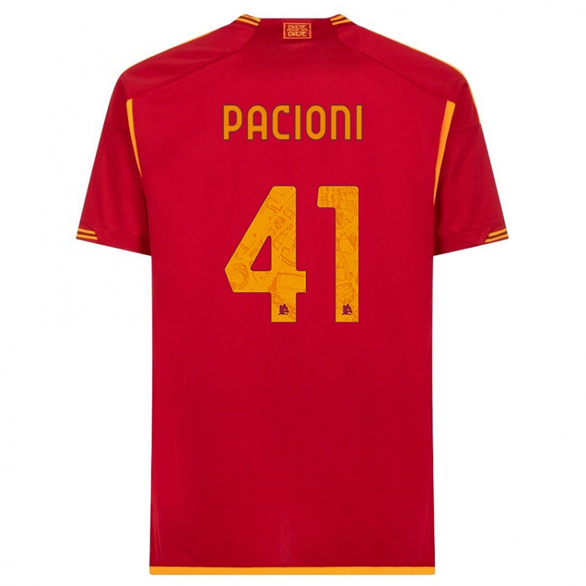 Hombre Camiseta Eleonora Pacioni #41 Rojo 1ª Equipación 2023/24 La Camisa Chile