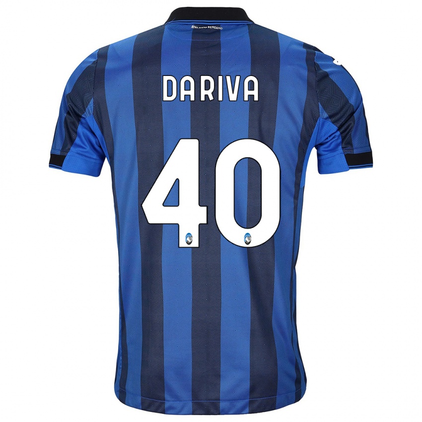 Hombre Camiseta Jacopo Da Riva #40 Azul Negro 1ª Equipación 2023/24 La Camisa Chile