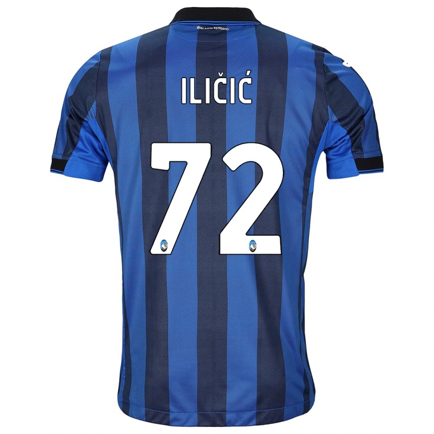 Hombre Camiseta Josip Ilicic #72 Azul Negro 1ª Equipación 2023/24 La Camisa Chile