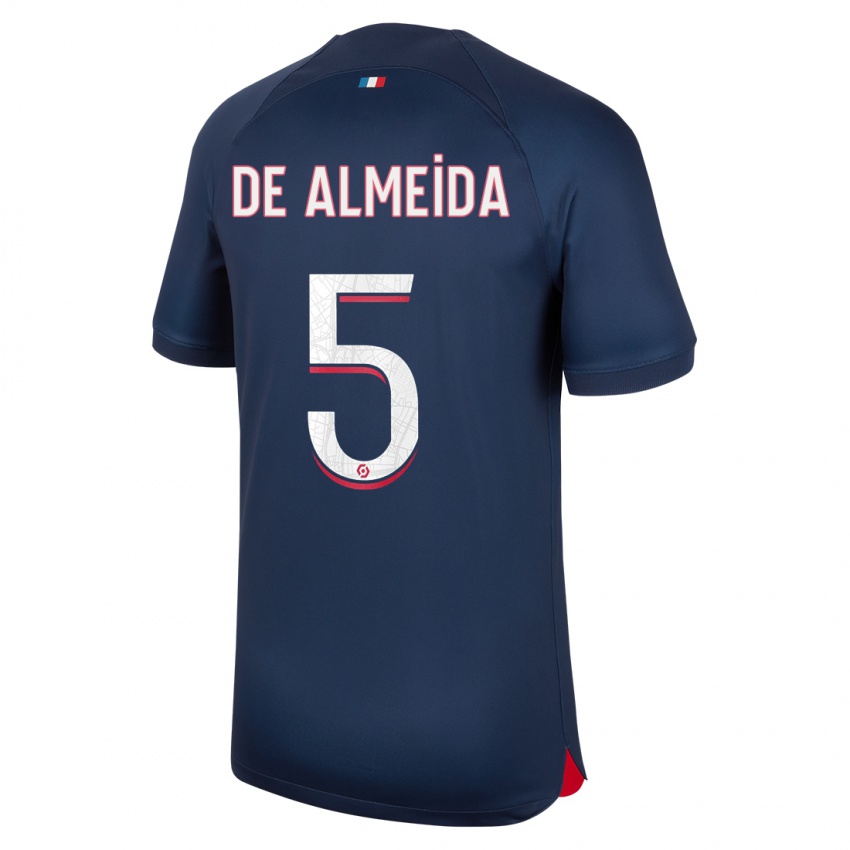 Hombre Camiseta Elisa De Almeida #5 Azul Rojo 1ª Equipación 2023/24 La Camisa Chile