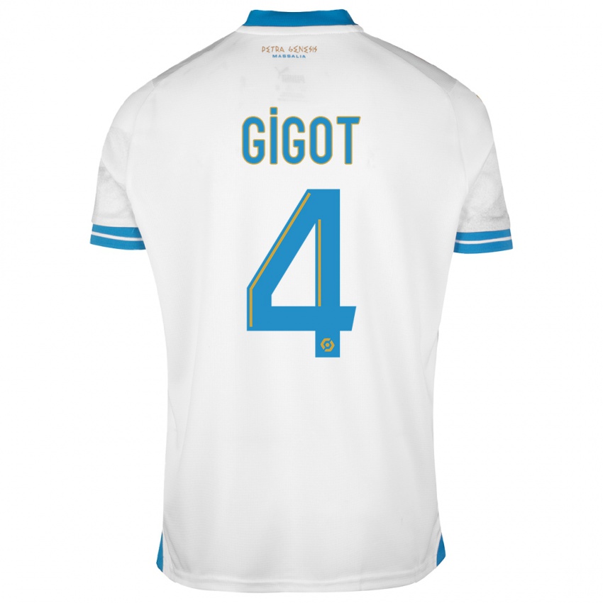 Hombre Camiseta Samuel Gigot #4 Blanco 1ª Equipación 2023/24 La Camisa Chile