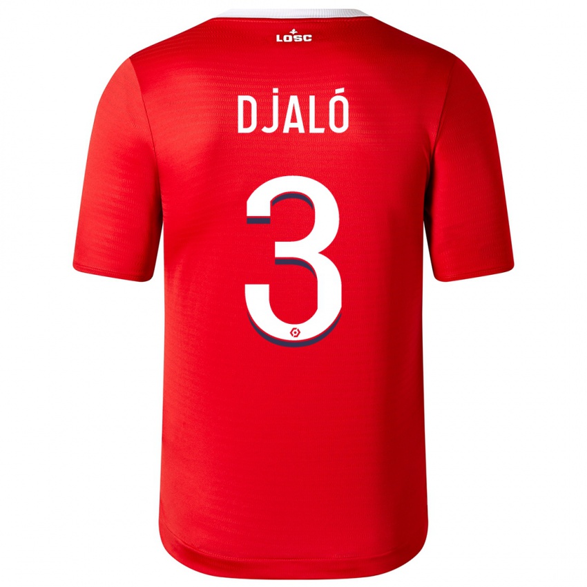 Hombre Camiseta Tiago Djalo #3 Rojo 1ª Equipación 2023/24 La Camisa Chile