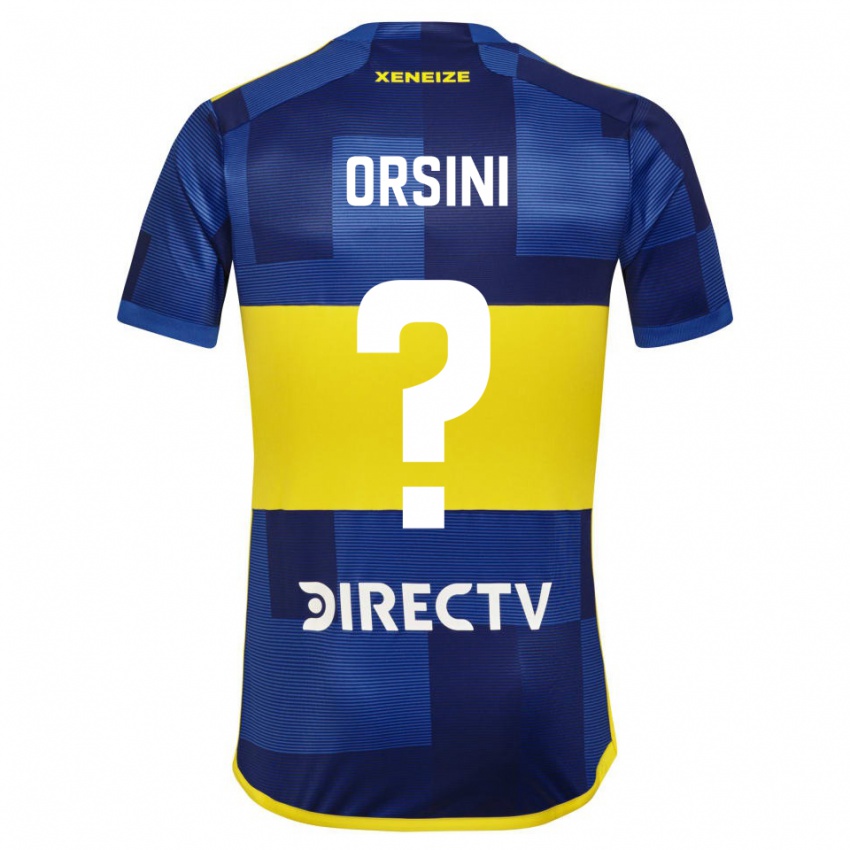 Hombre Camiseta Nicolas Orsini #0 Azul Oscuro Amarillo 1ª Equipación 2023/24 La Camisa Chile