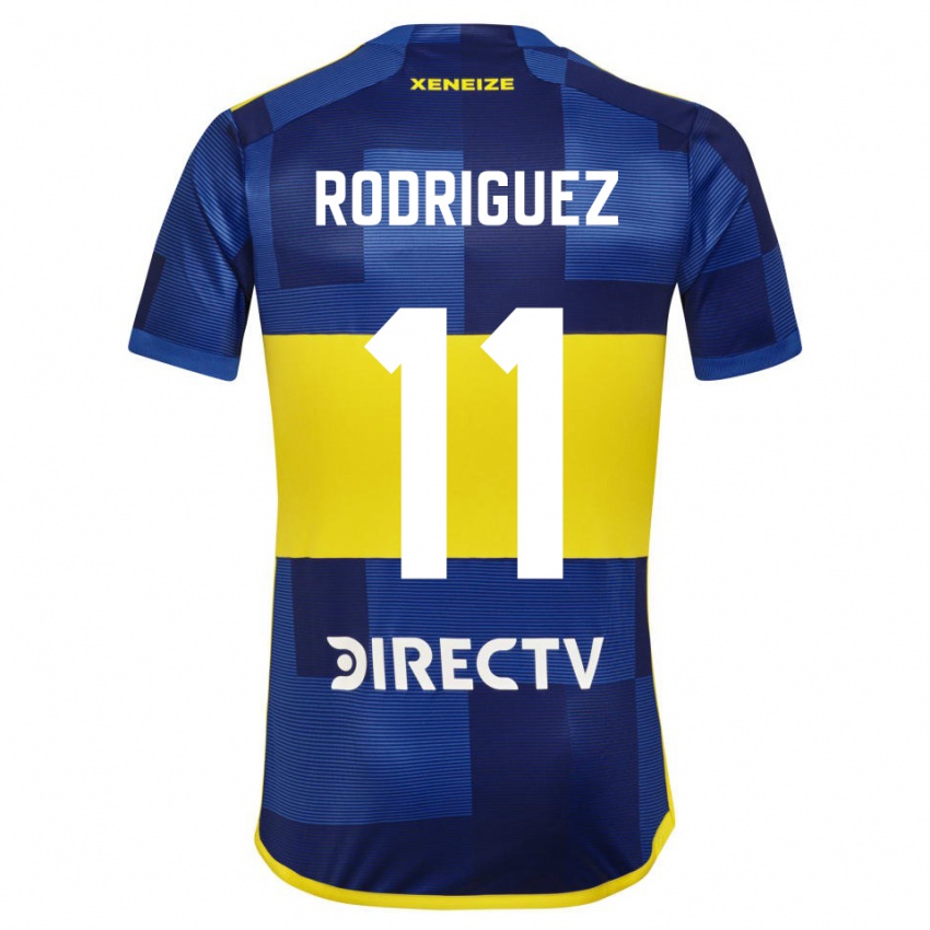 Hombre Camiseta Yamila Rodriguez #11 Azul Oscuro Amarillo 1ª Equipación 2023/24 La Camisa Chile