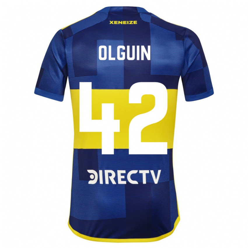 Hombre Camiseta Matias Olguin #42 Azul Oscuro Amarillo 1ª Equipación 2023/24 La Camisa Chile