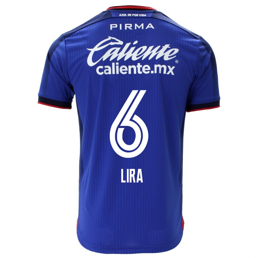 Hombre Camiseta Erik Lira #6 Azul 1ª Equipación 2023/24 La Camisa Chile