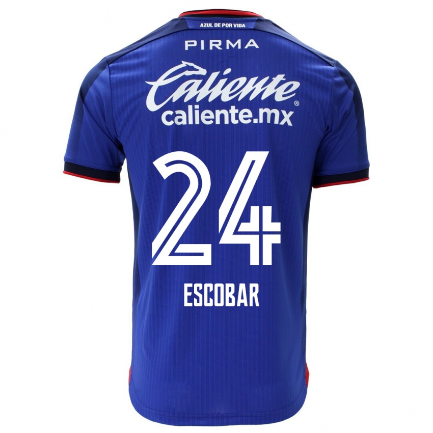Hombre Camiseta Juan Escobar #24 Azul 1ª Equipación 2023/24 La Camisa Chile