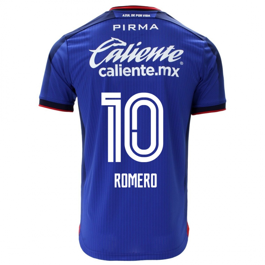 Hombre Camiseta Angel Romero #10 Azul 1ª Equipación 2023/24 La Camisa Chile