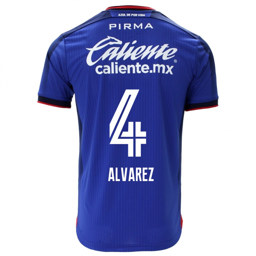 Hombre Camiseta Gabriela Alvarez #4 Azul 1ª Equipación 2023/24 La Camisa Chile