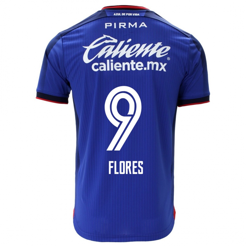 Hombre Camiseta Daniela Flores #9 Azul 1ª Equipación 2023/24 La Camisa Chile