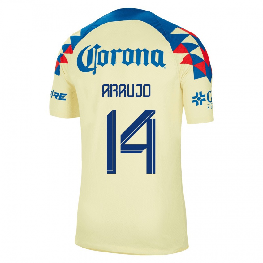 Hombre Camiseta Nestor Araujo #14 Amarillo 1ª Equipación 2023/24 La Camisa Chile