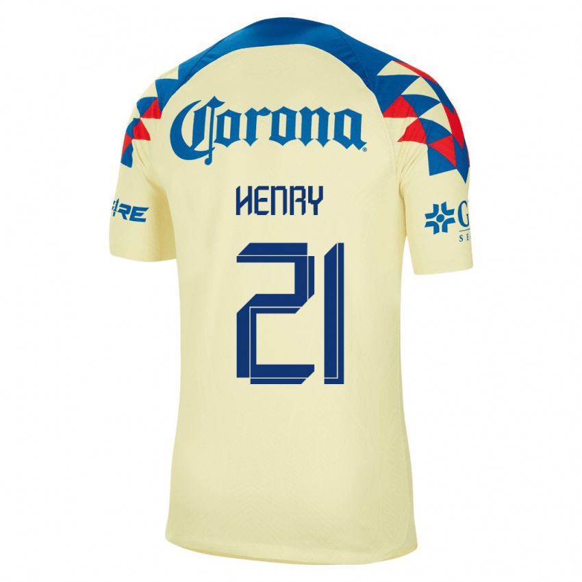 Hombre Camiseta Henry Martin #21 Amarillo 1ª Equipación 2023/24 La Camisa Chile