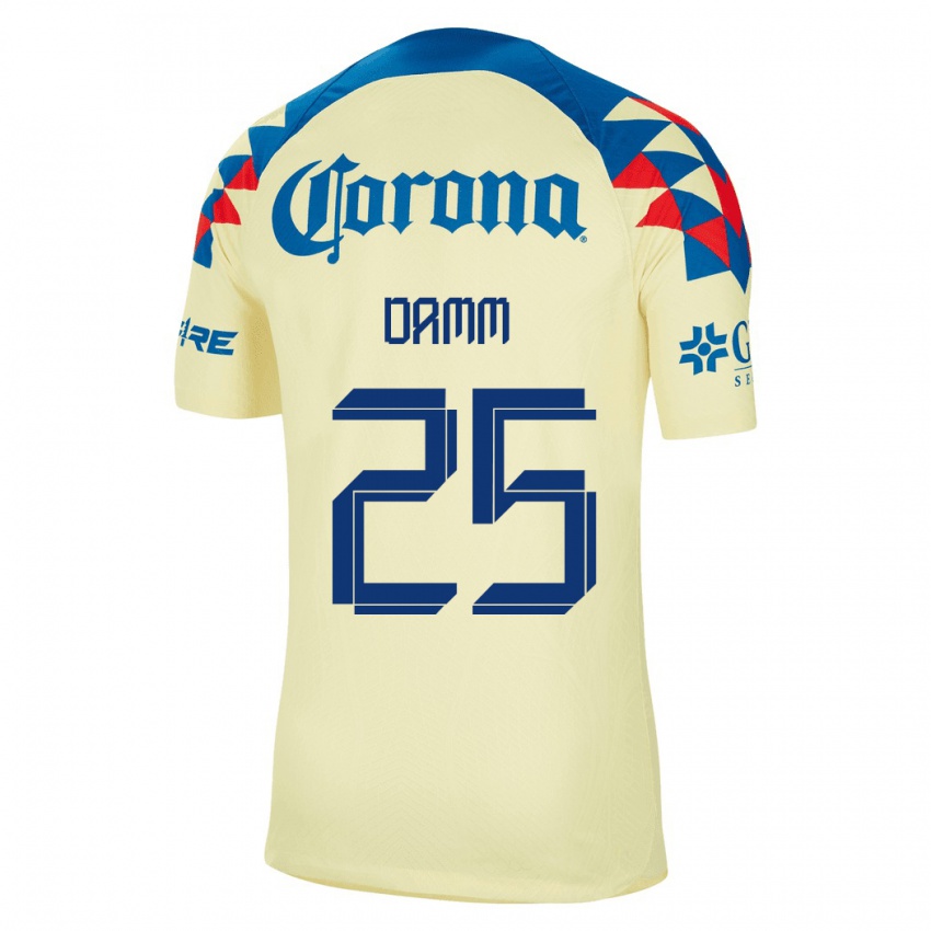 Hombre Camiseta Jurgen Damm #25 Amarillo 1ª Equipación 2023/24 La Camisa Chile