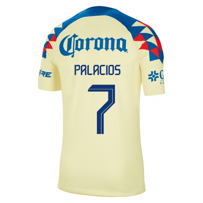 Hombre Camiseta Kiana Palacios #7 Amarillo 1ª Equipación 2023/24 La Camisa Chile