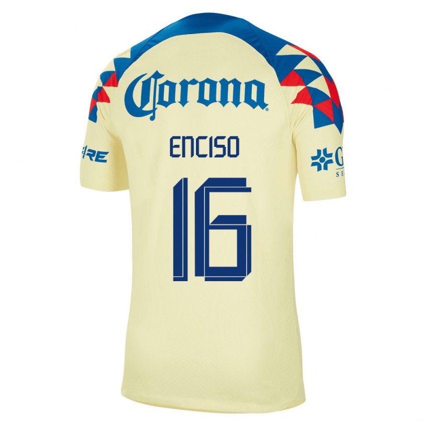Hombre Camiseta Sabrina Enciso #16 Amarillo 1ª Equipación 2023/24 La Camisa Chile