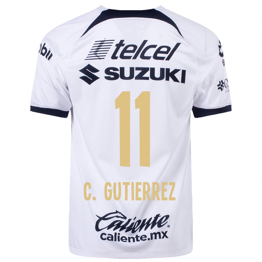 Hombre Camiseta Carlos Gutierrez #11 Blanco 1ª Equipación 2023/24 La Camisa Chile
