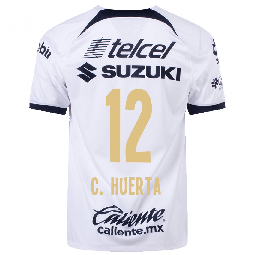 Hombre Camiseta Cesar Huerta #12 Blanco 1ª Equipación 2023/24 La Camisa Chile
