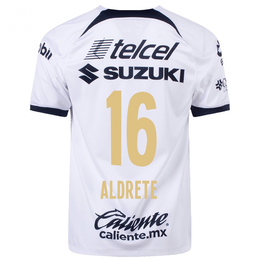 Hombre Camiseta Adrian Aldrete #16 Blanco 1ª Equipación 2023/24 La Camisa Chile
