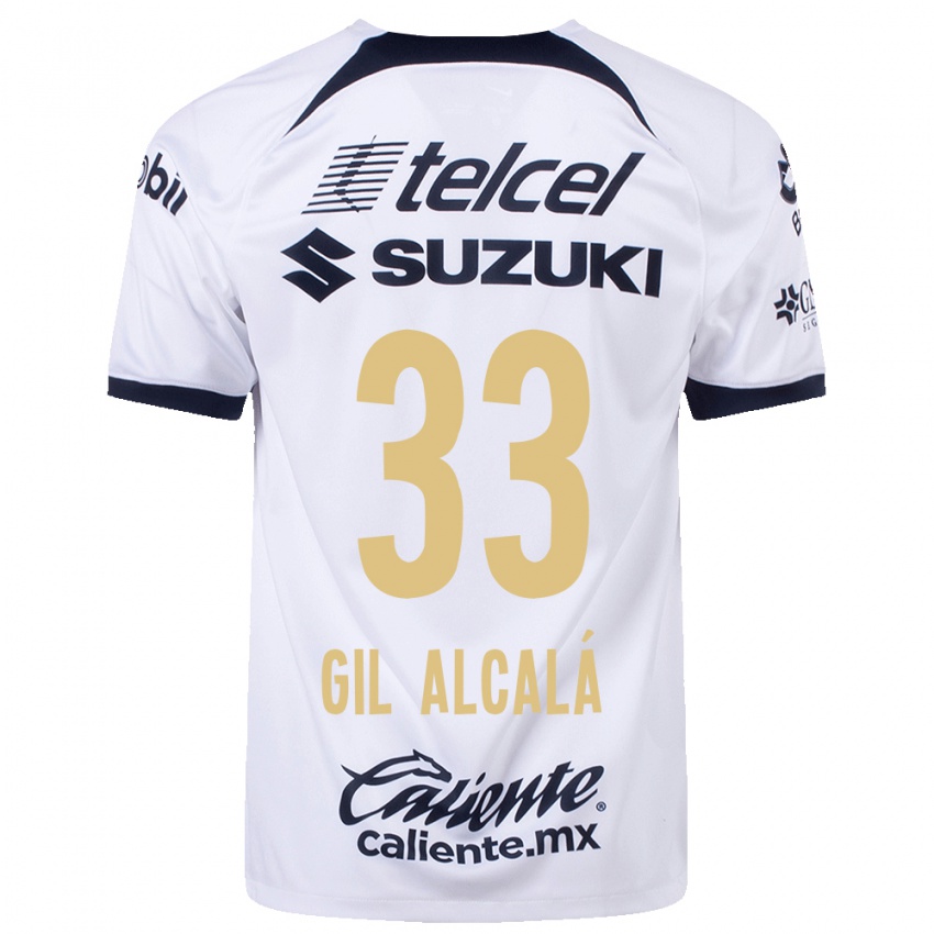 Hombre Camiseta Gil Alcala #33 Blanco 1ª Equipación 2023/24 La Camisa Chile