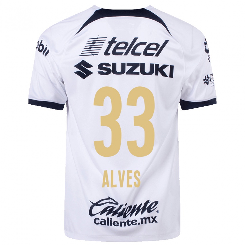 Hombre Camiseta Dani Alves #33 Blanco 1ª Equipación 2023/24 La Camisa Chile