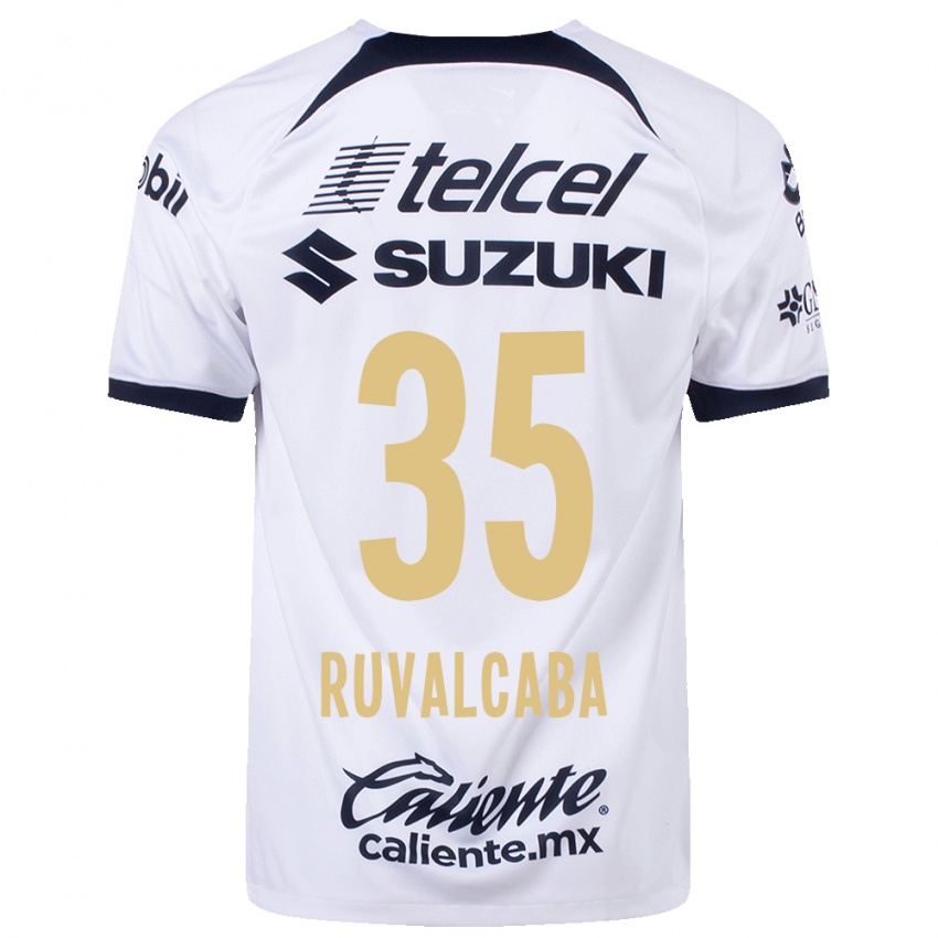 Hombre Camiseta Jorge Ruvalcaba #35 Blanco 1ª Equipación 2023/24 La Camisa Chile