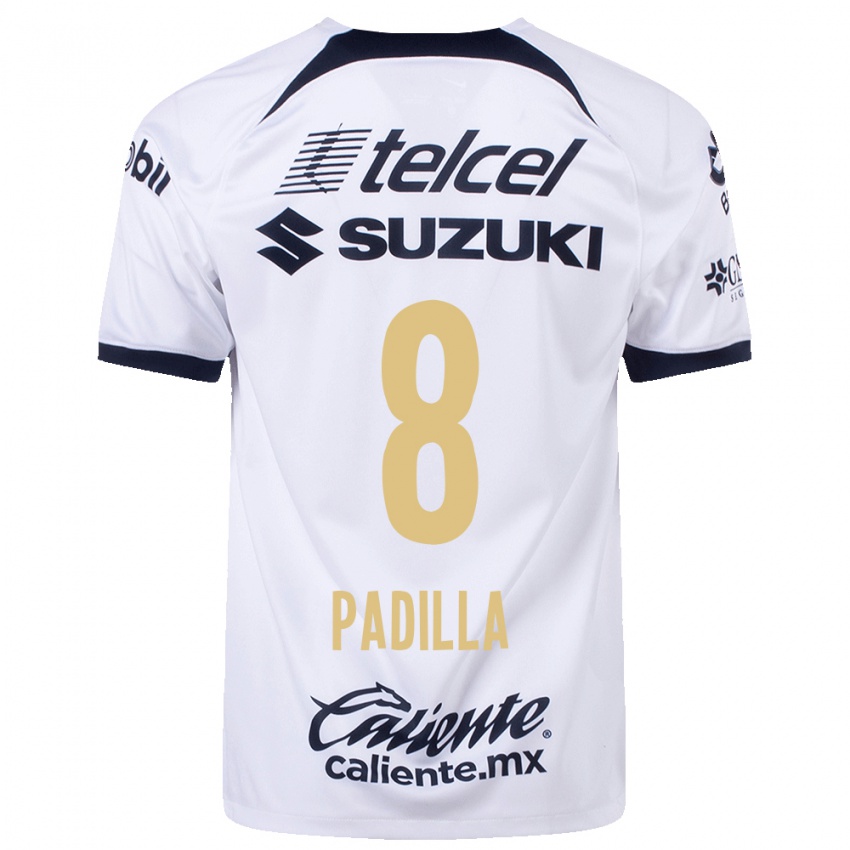 Hombre Camiseta Dania Padilla #8 Blanco 1ª Equipación 2023/24 La Camisa Chile