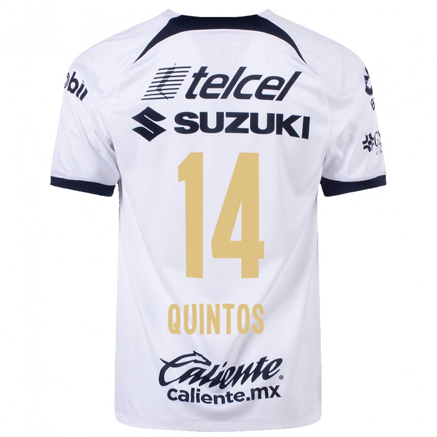 Hombre Camiseta Bibiana Quintos #14 Blanco 1ª Equipación 2023/24 La Camisa Chile