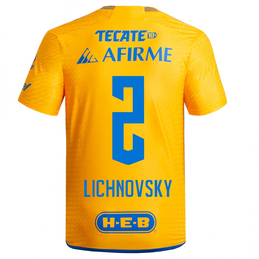 Hombre Camiseta Igor Lichnovsky #2 Amarillo 1ª Equipación 2023/24 La Camisa Chile