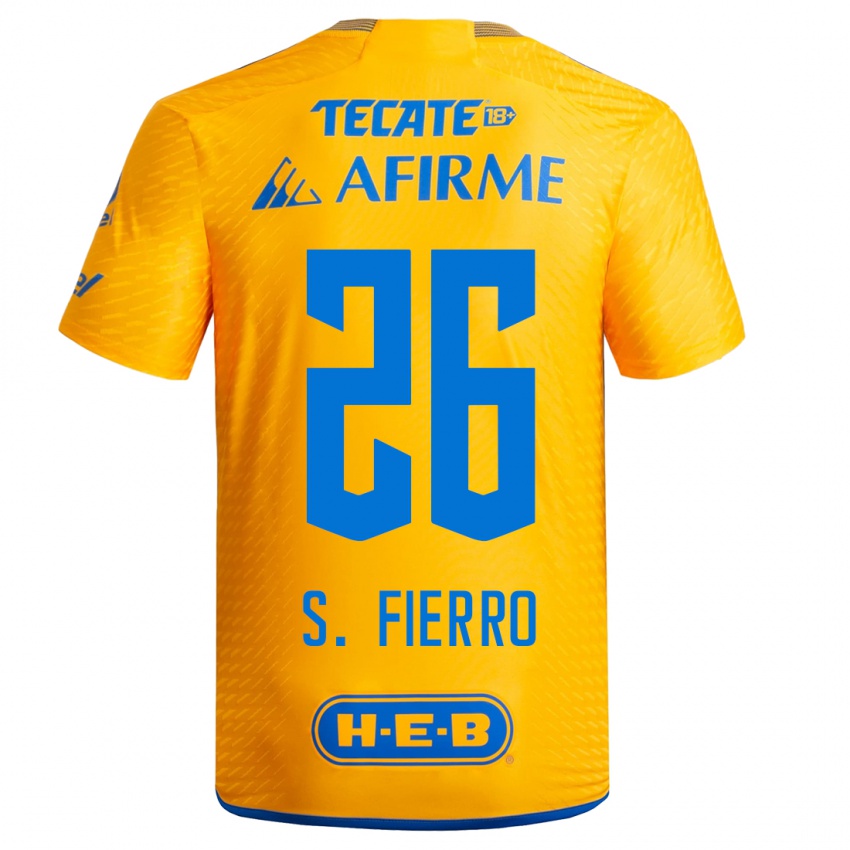 Hombre Camiseta Sebastián Fierro #26 Amarillo 1ª Equipación 2023/24 La Camisa Chile