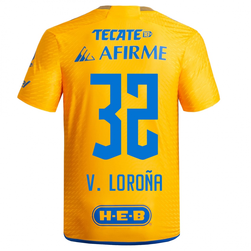 Hombre Camiseta Vladimir Lorona #32 Amarillo 1ª Equipación 2023/24 La Camisa Chile