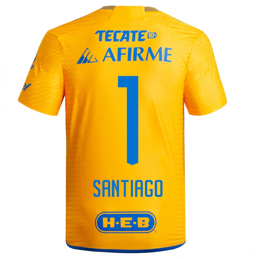 Hombre Camiseta Cecilia Santiago #1 Amarillo 1ª Equipación 2023/24 La Camisa Chile