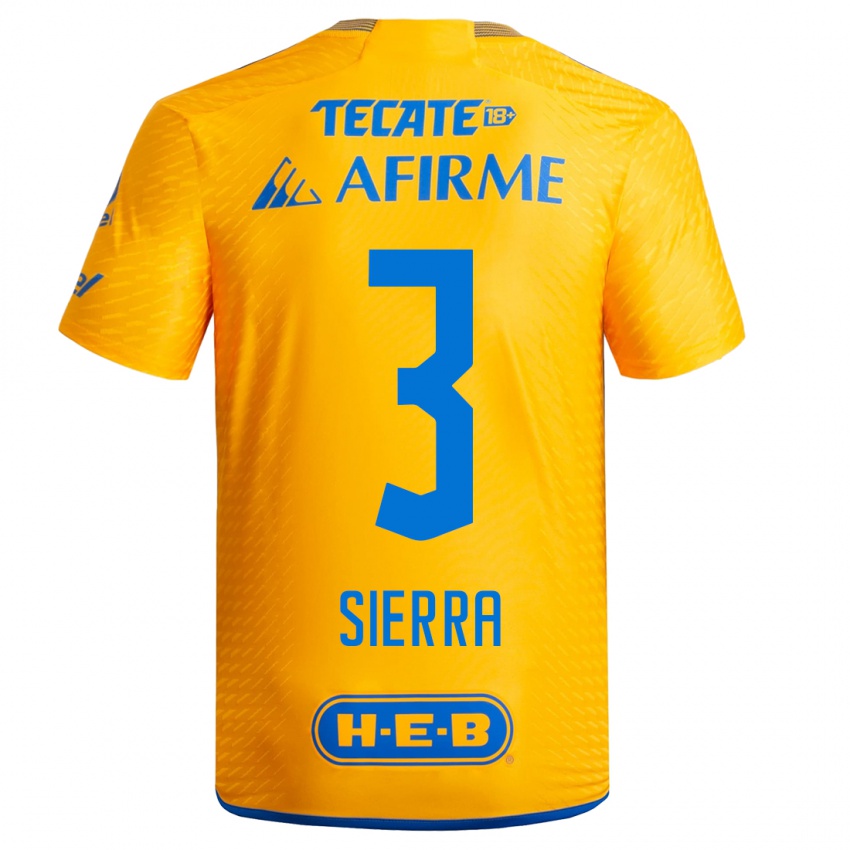 Hombre Camiseta Bianca Sierra #3 Amarillo 1ª Equipación 2023/24 La Camisa Chile