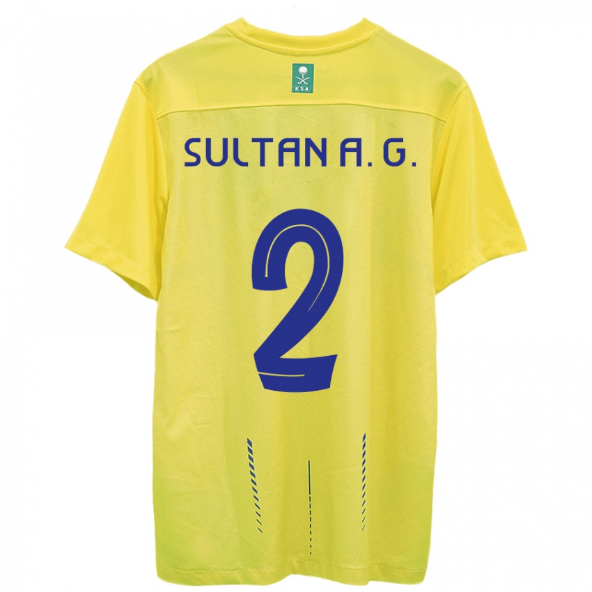 Hombre Camiseta Sultan Al-Ghannam #2 Amarillo 1ª Equipación 2023/24 La Camisa Chile