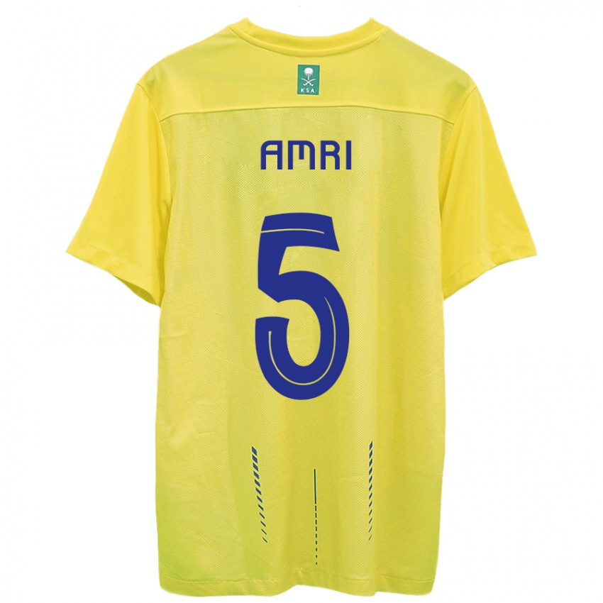 Hombre Camiseta Abdulelah Al-Amri #5 Amarillo 1ª Equipación 2023/24 La Camisa Chile