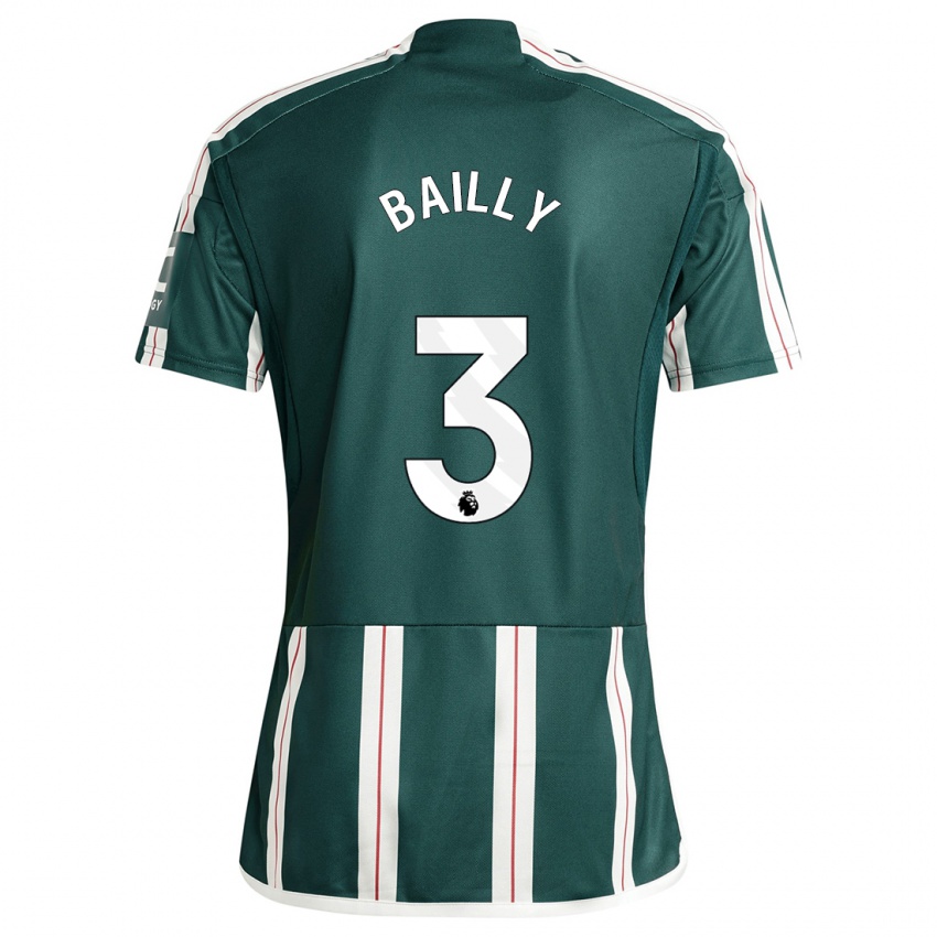 Hombre Camiseta Eric Bailly #3 Verde Oscuro 2ª Equipación 2023/24 La Camisa Chile