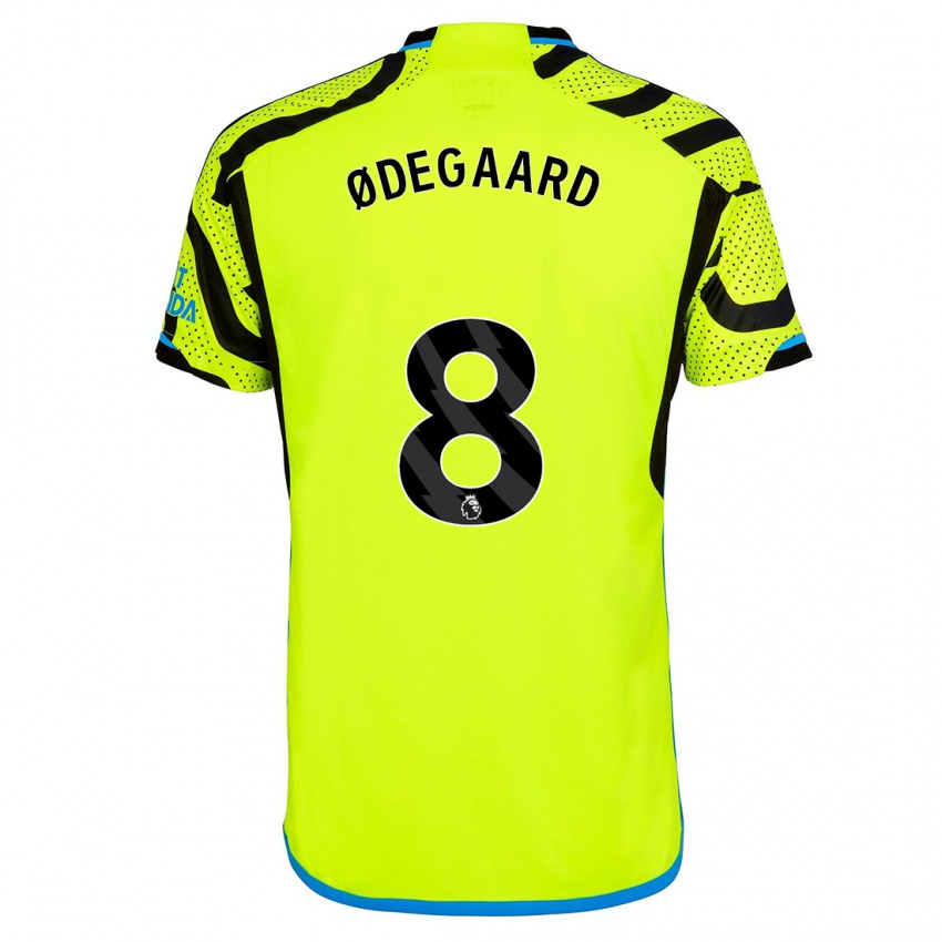 Hombre Camiseta Martin Odegaard #8 Amarillo 2ª Equipación 2023/24 La Camisa Chile