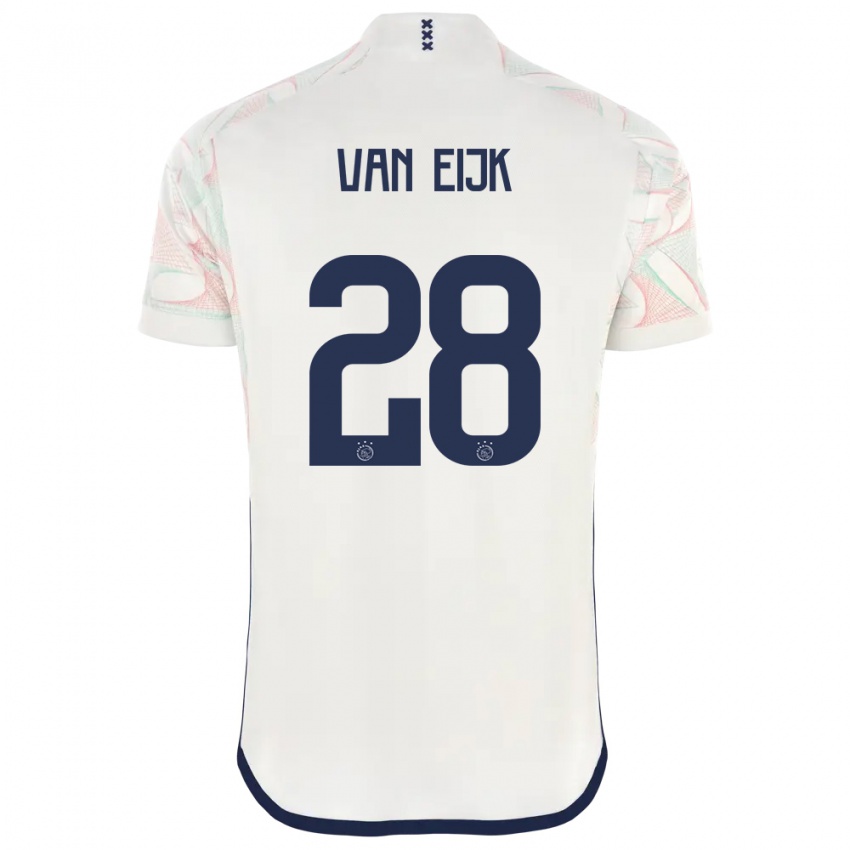 Hombre Camiseta Regina Van Eijk #28 Blanco 2ª Equipación 2023/24 La Camisa Chile