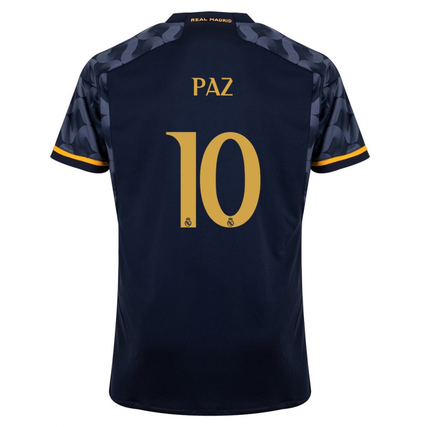 Hombre Camiseta Nico Paz #10 Azul Oscuro 2ª Equipación 2023/24 La Camisa Chile