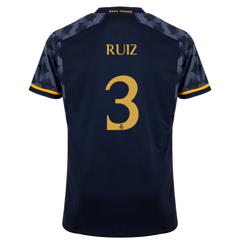 Hombre Camiseta David Ruiz #3 Azul Oscuro 2ª Equipación 2023/24 La Camisa Chile