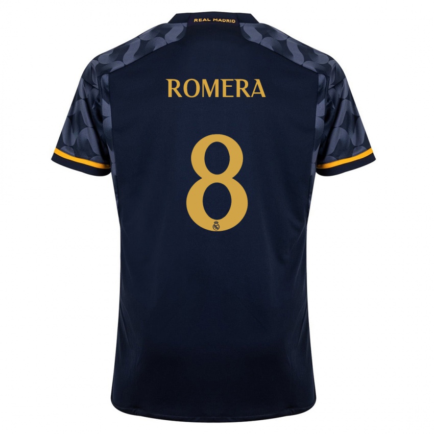 Hombre Camiseta Miguel Romera #8 Azul Oscuro 2ª Equipación 2023/24 La Camisa Chile